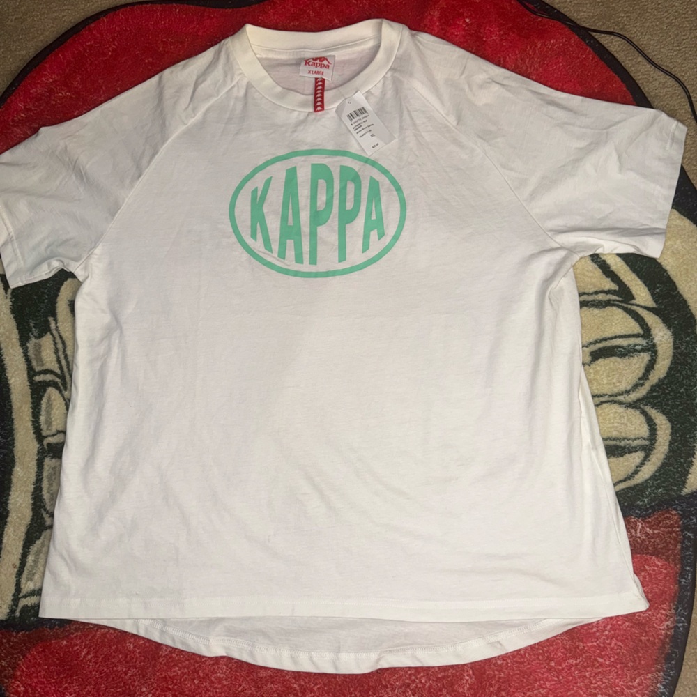 Kappa White and Green Short Sleeve Tee